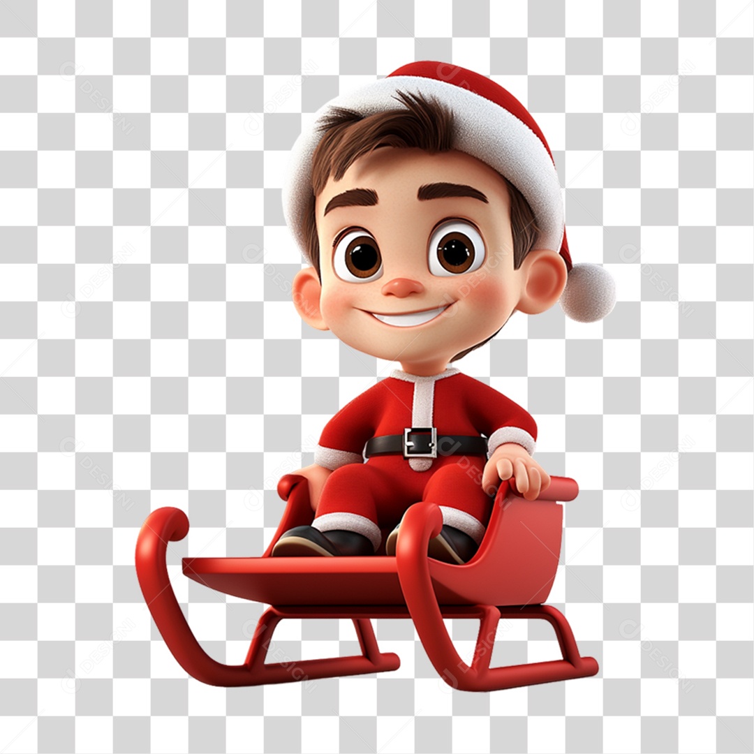 Personagem Criança com Roupa de Natal PNG Transparente