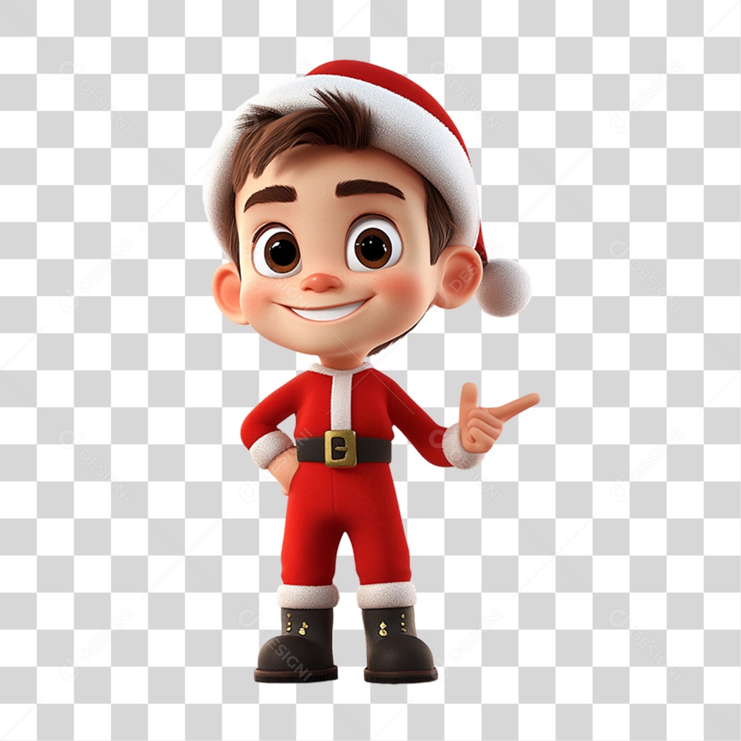 Personagem Criança com Roupa de Natal PNG Transparente