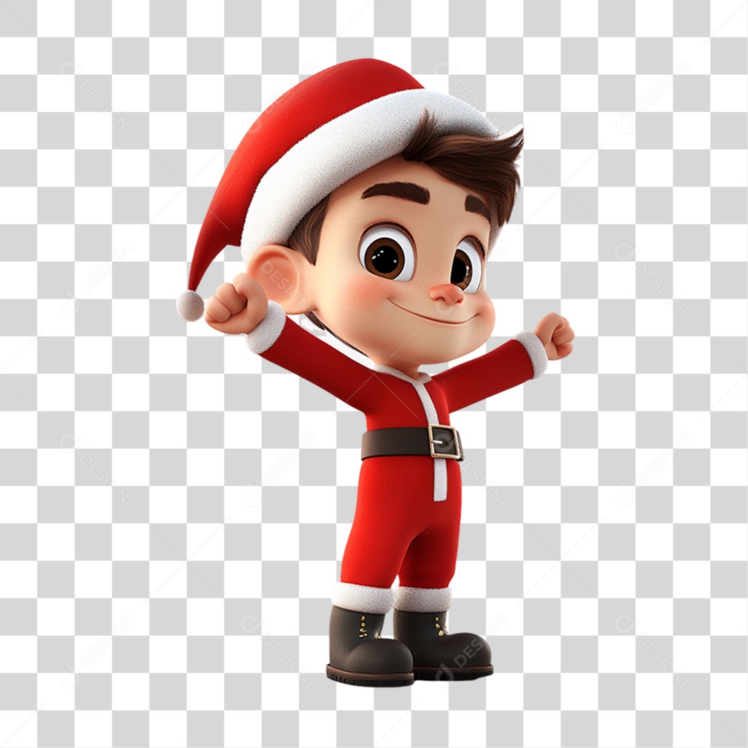 Personagem Criança com Roupa de Natal PNG Transparente
