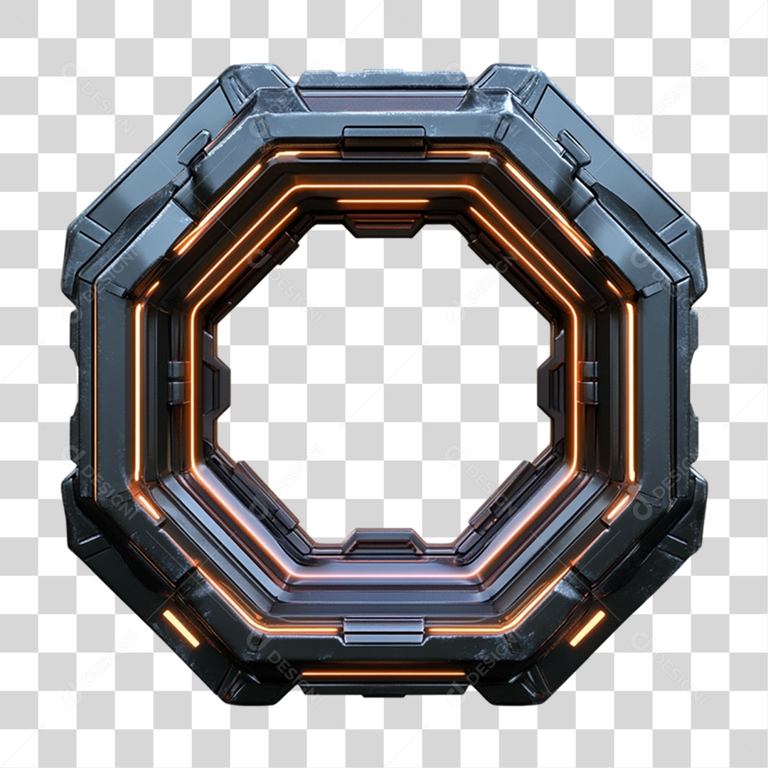 Placa de Metal com Luzes PNG Transparente