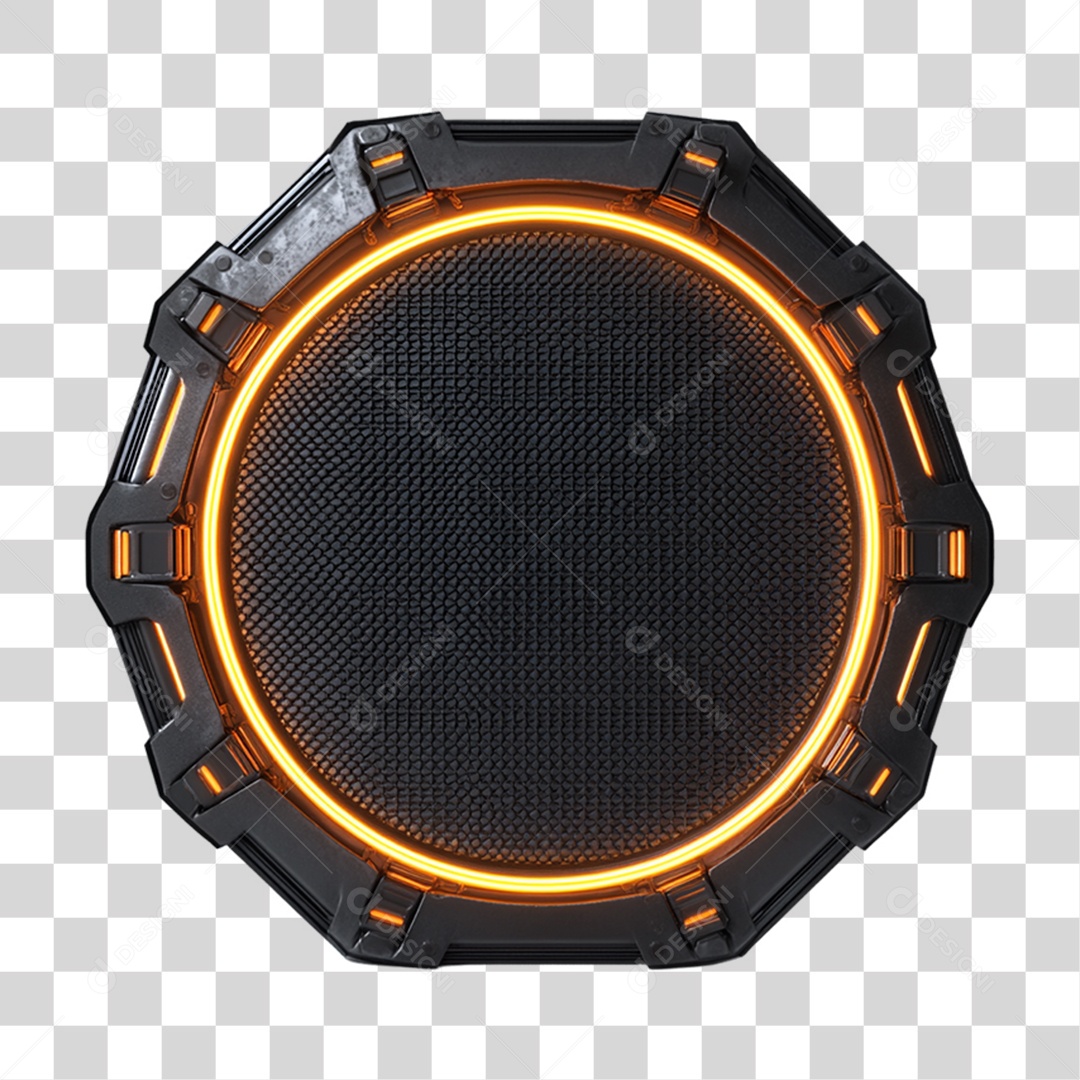 Placa de Metal com Luzes PNG Transparente