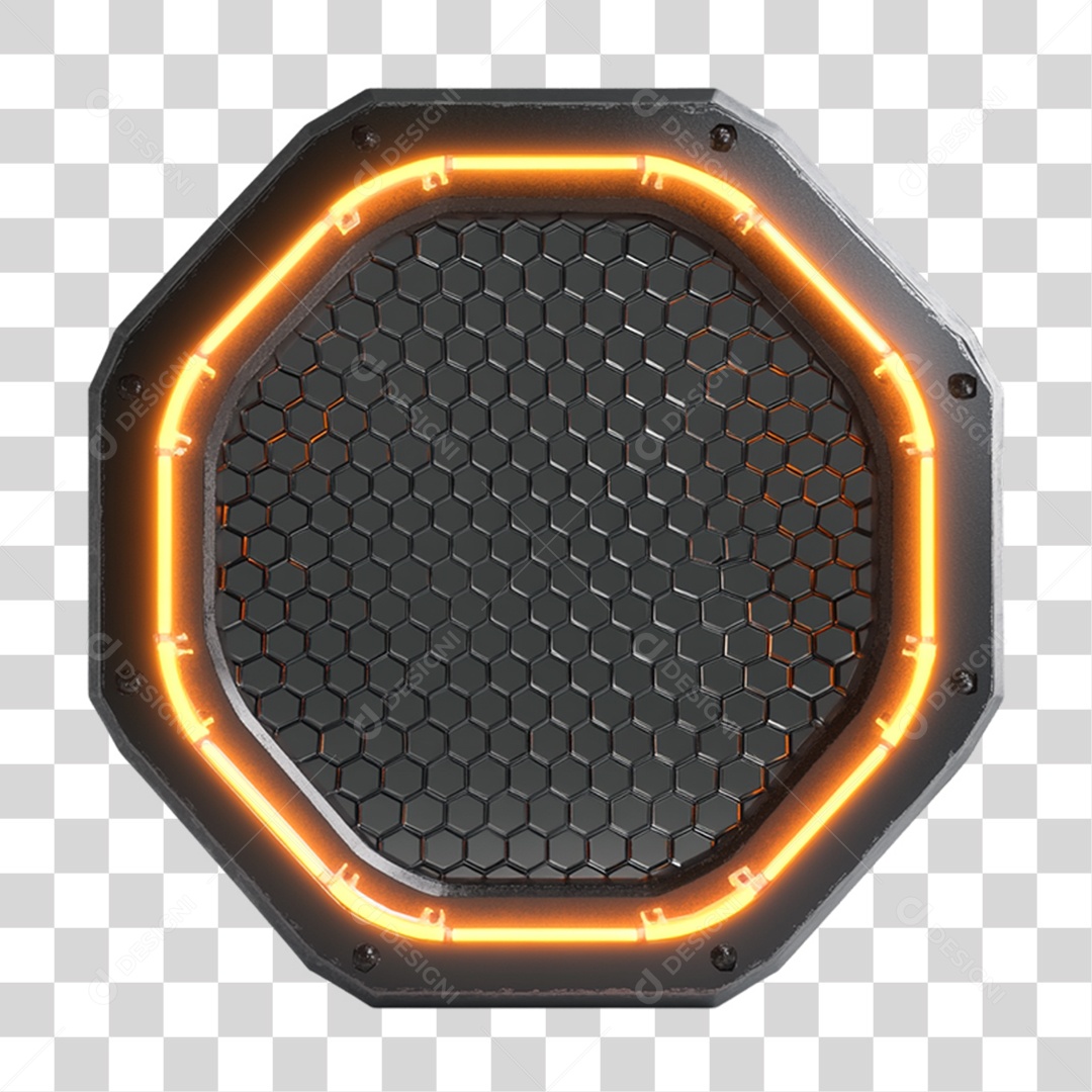 Placa de Metal com Luzes PNG Transparente