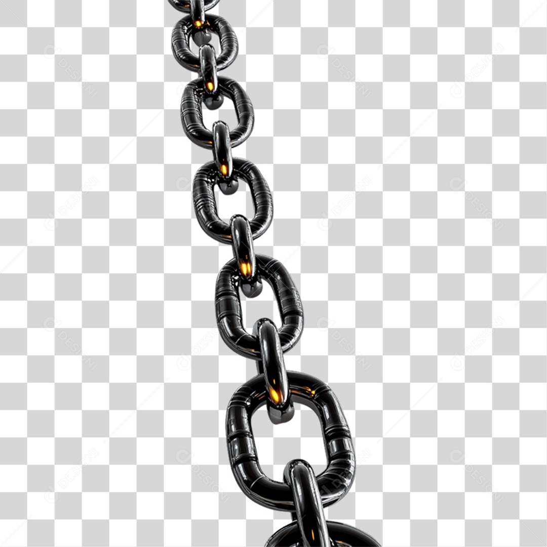 Elemento 3D Corrente de Metal PNG Transparente