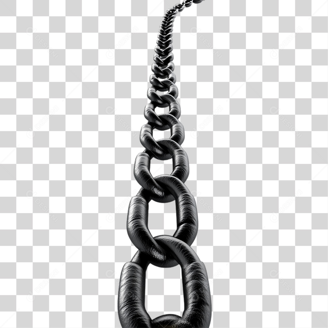 Elemento 3D Corrente de Metal PNG Transparente