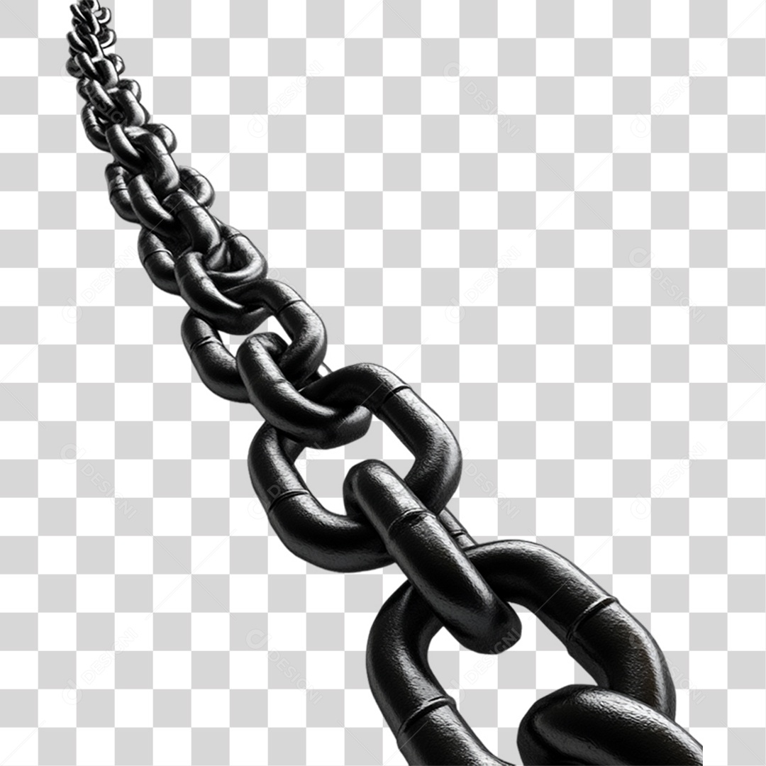 Elemento 3D Corrente de Metal PNG Transparente