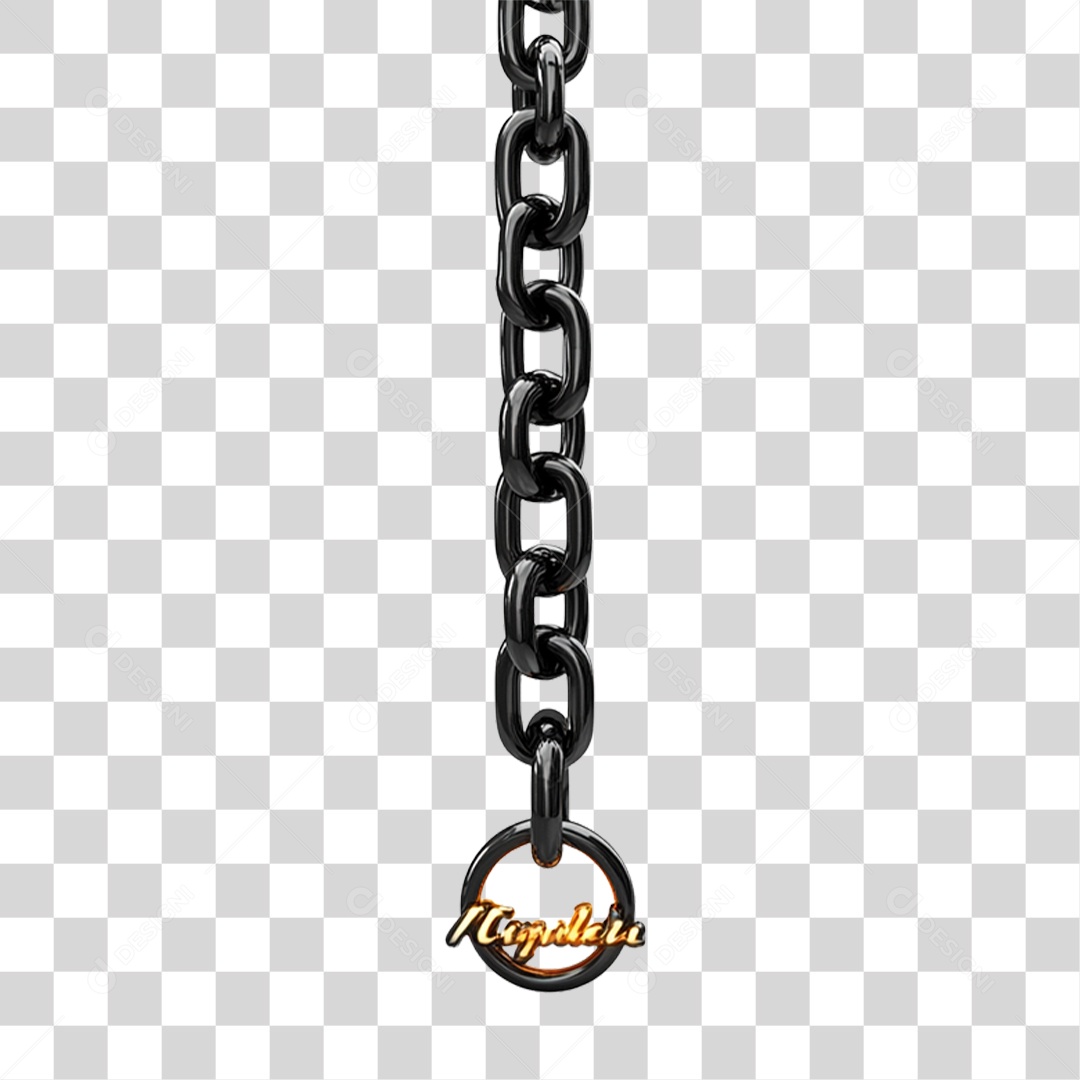Elemento 3D Corrente de Metal PNG Transparente