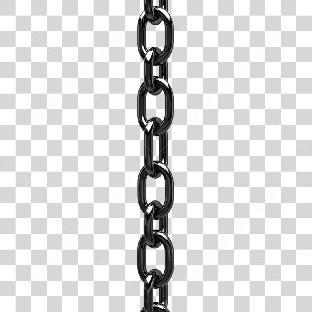 Elemento 3D Corrente de Metal PNG Transparente