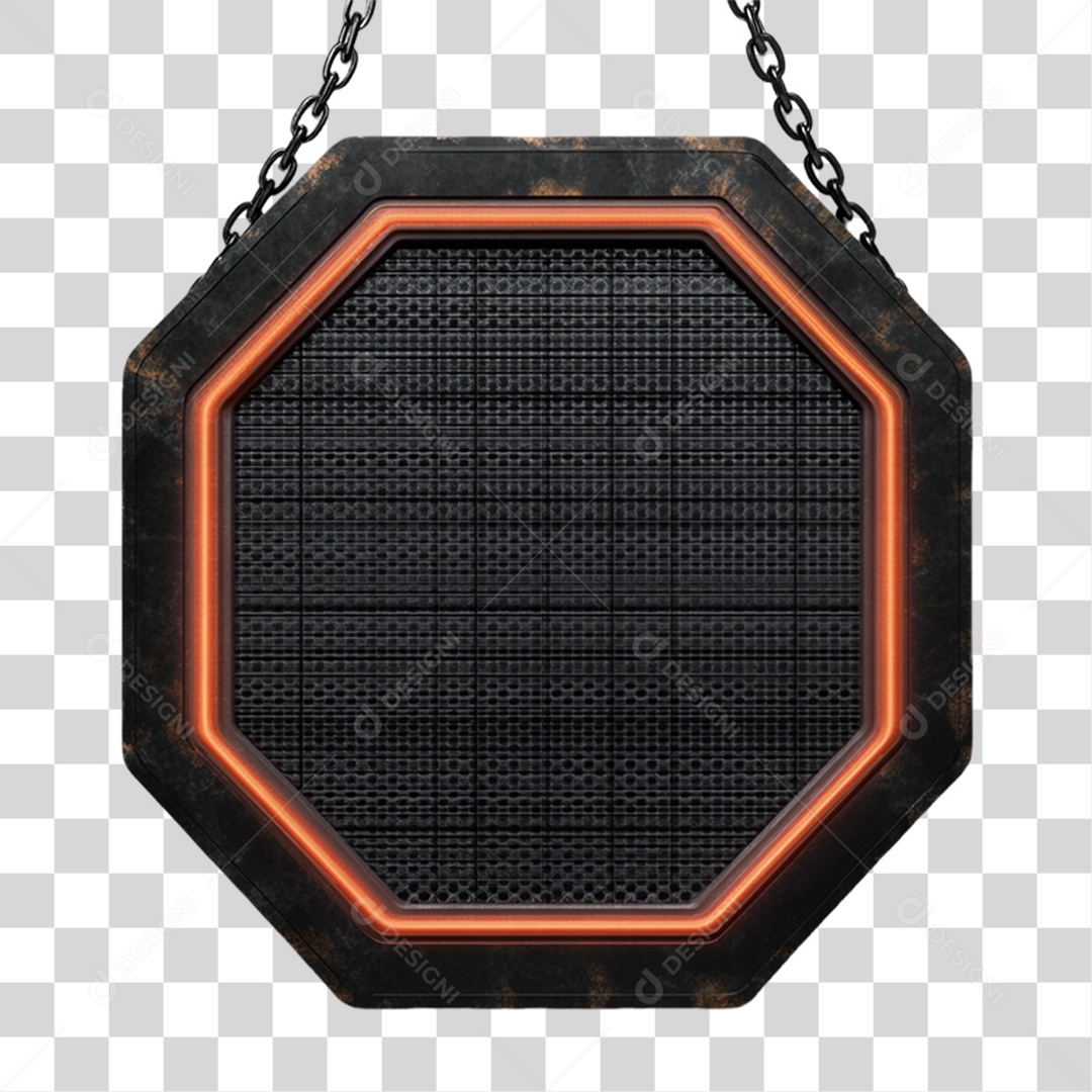 Placa de Metal com Luzes PNG Transparente