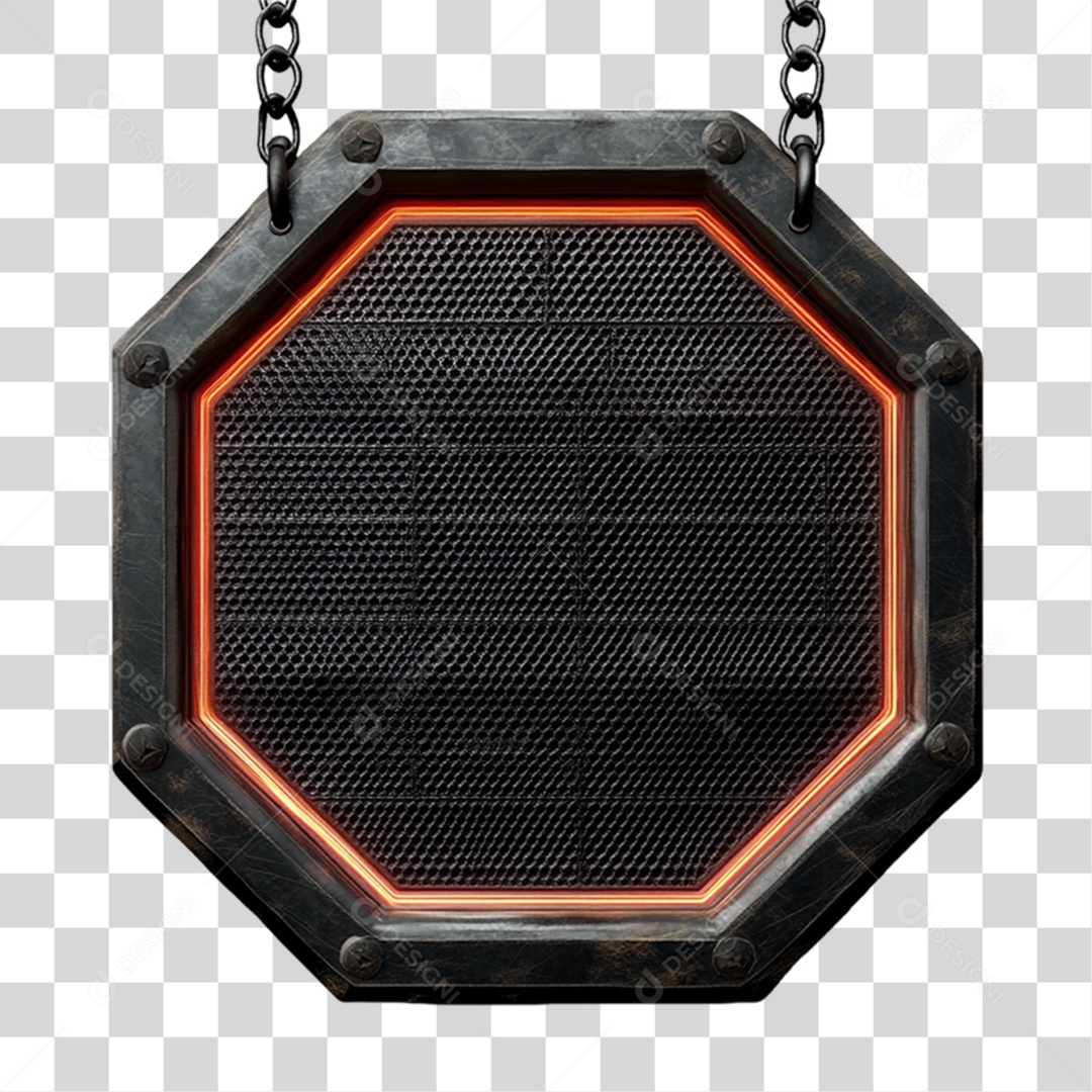Placa de Metal com Luzes PNG Transparente