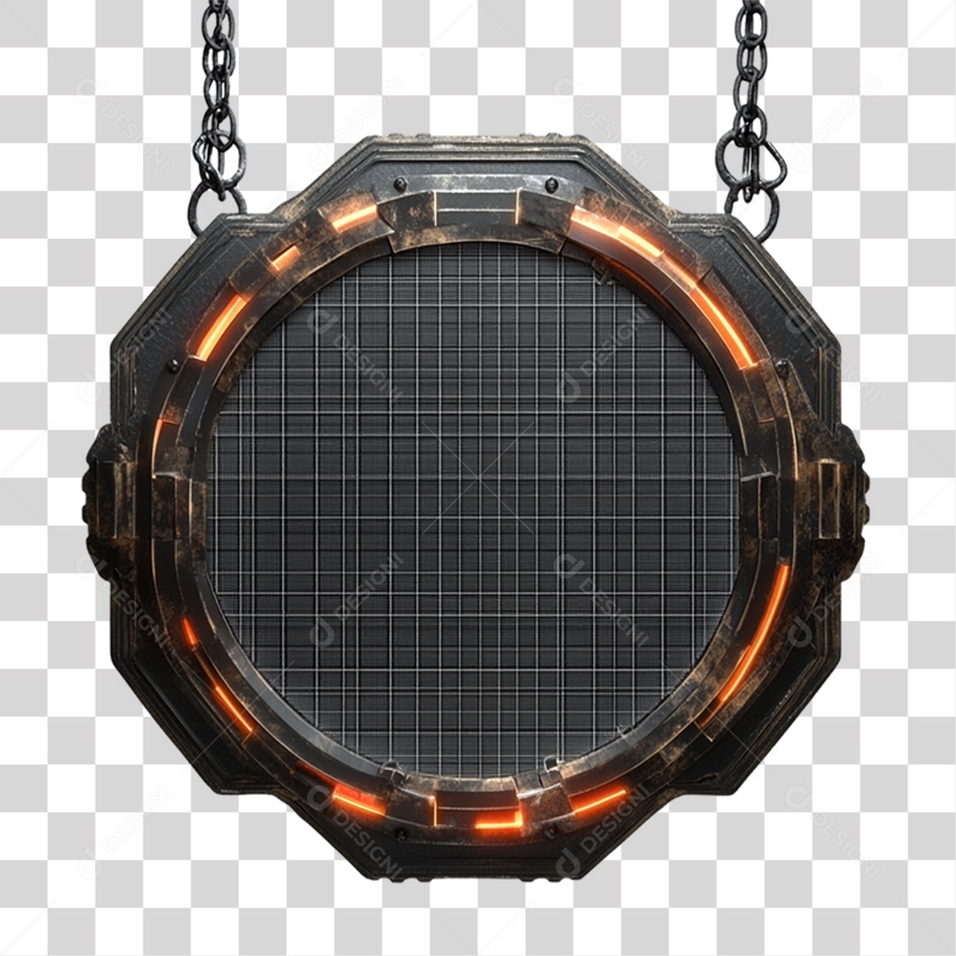 Placa de Metal com Luzes PNG Transparente