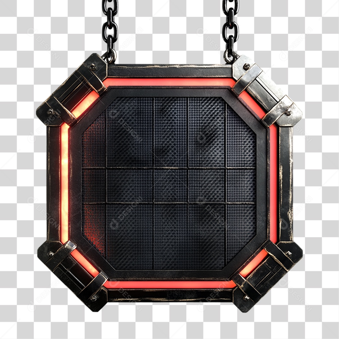 Placa de Metal com Luzes PNG Transparente