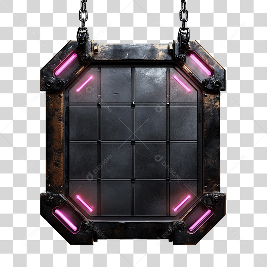 Placa de Metal com Luzes PNG Transparente