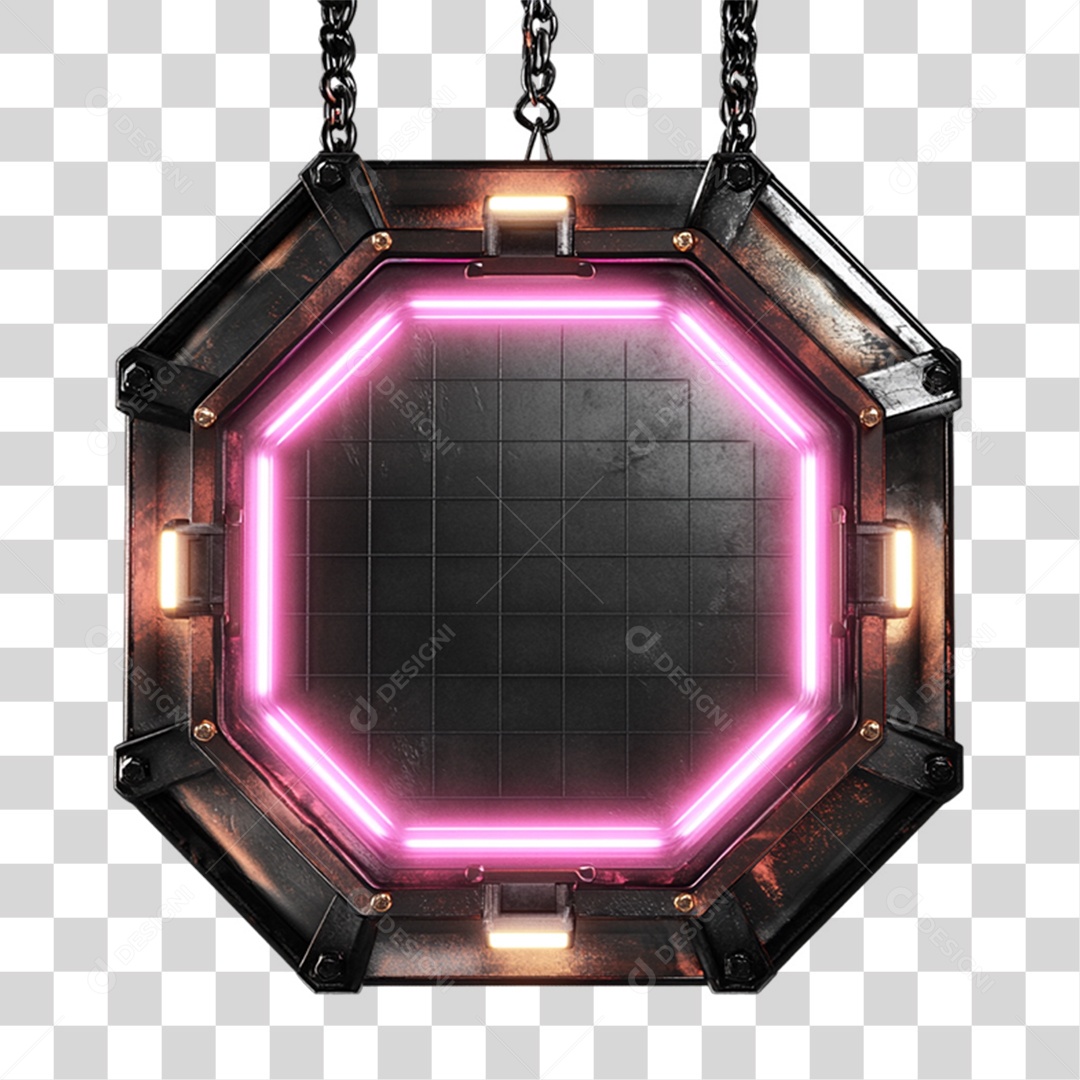 Placa de Metal com Luzes PNG Transparente