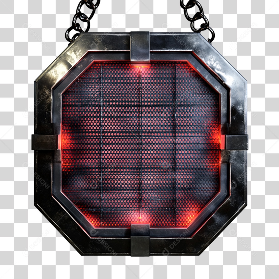 Placa de Metal com Luzes PNG Transparente