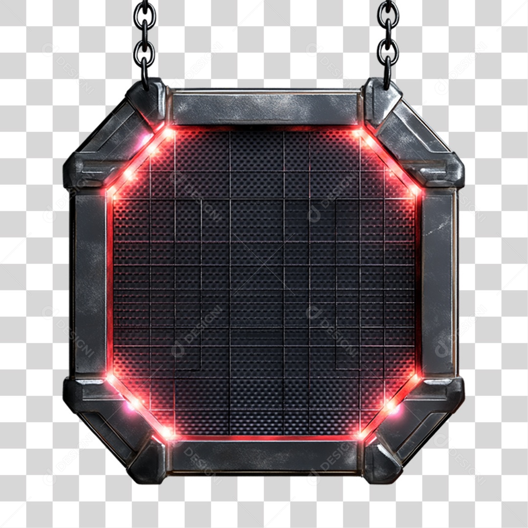 Placa de Metal com Luzes PNG Transparente