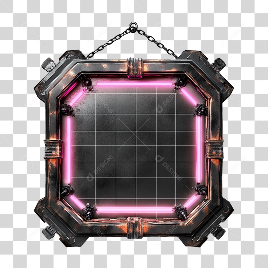 Placa de Metal com Luzes PNG Transparente