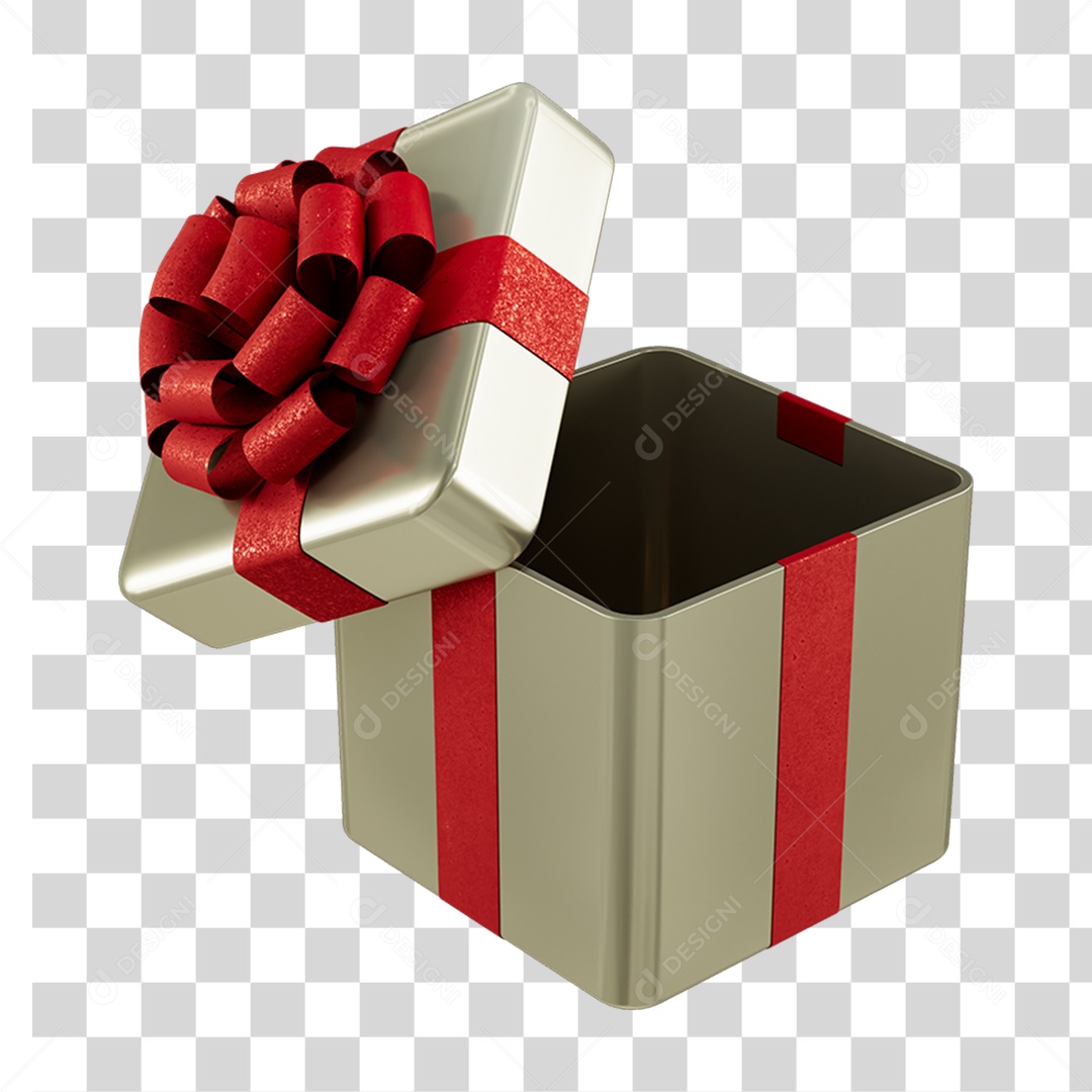 Caixa de Presente com Laço PNG Transparente