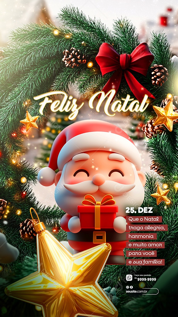 Merry Christmas 25 December Social Media PSD Editable