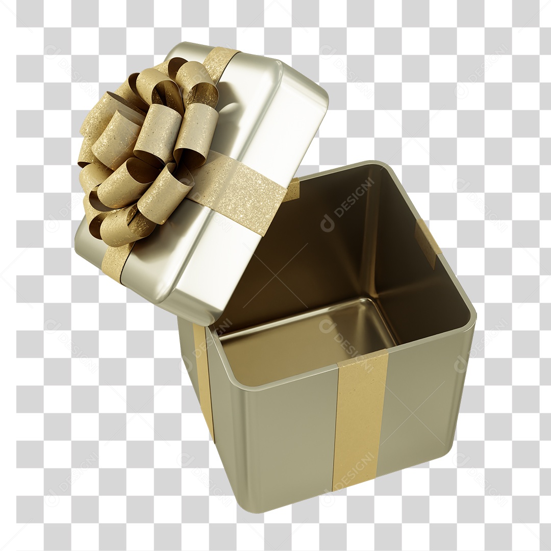 Caixa de Presente com Laço PNG Transparente