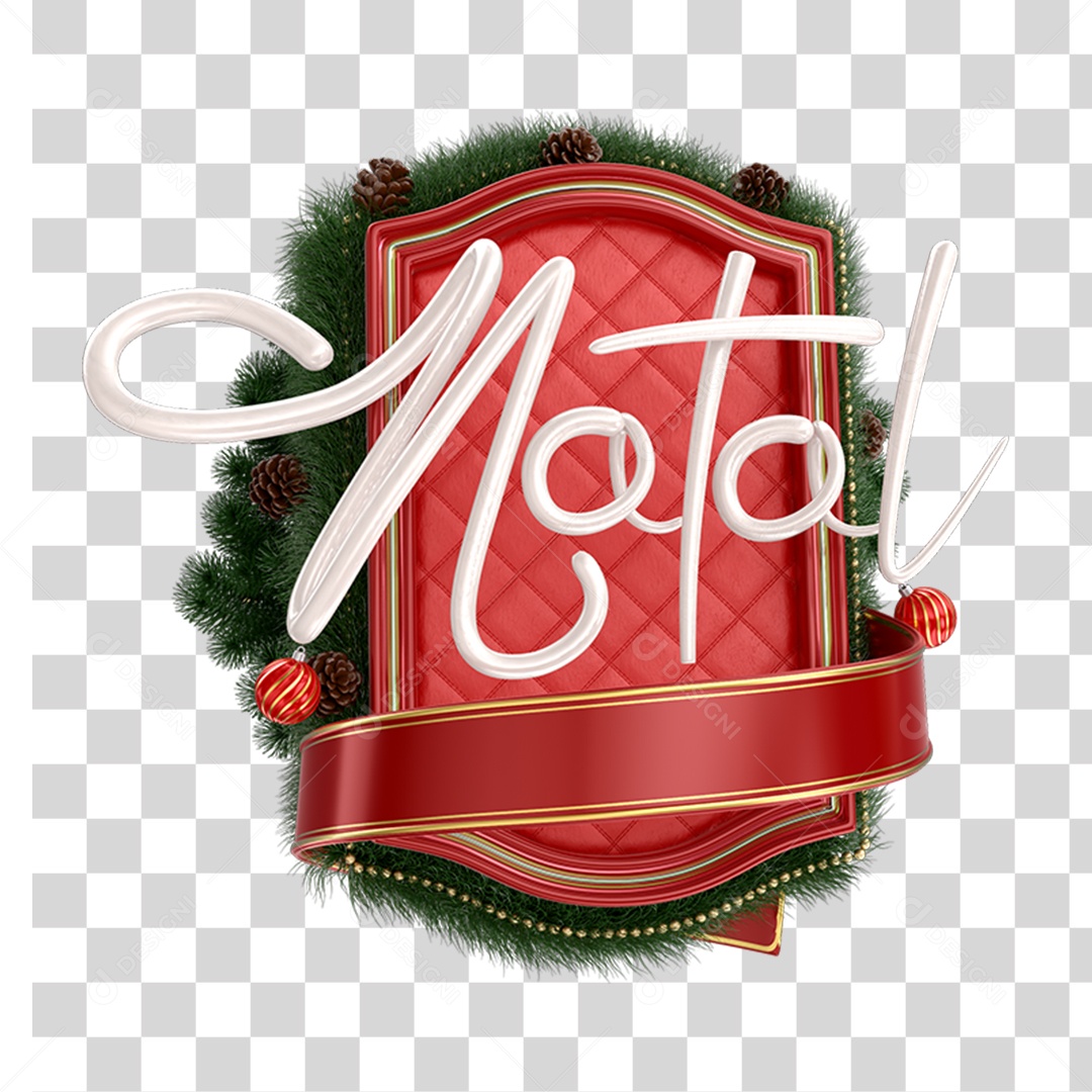 Selo 3D Natal PNG Transparente