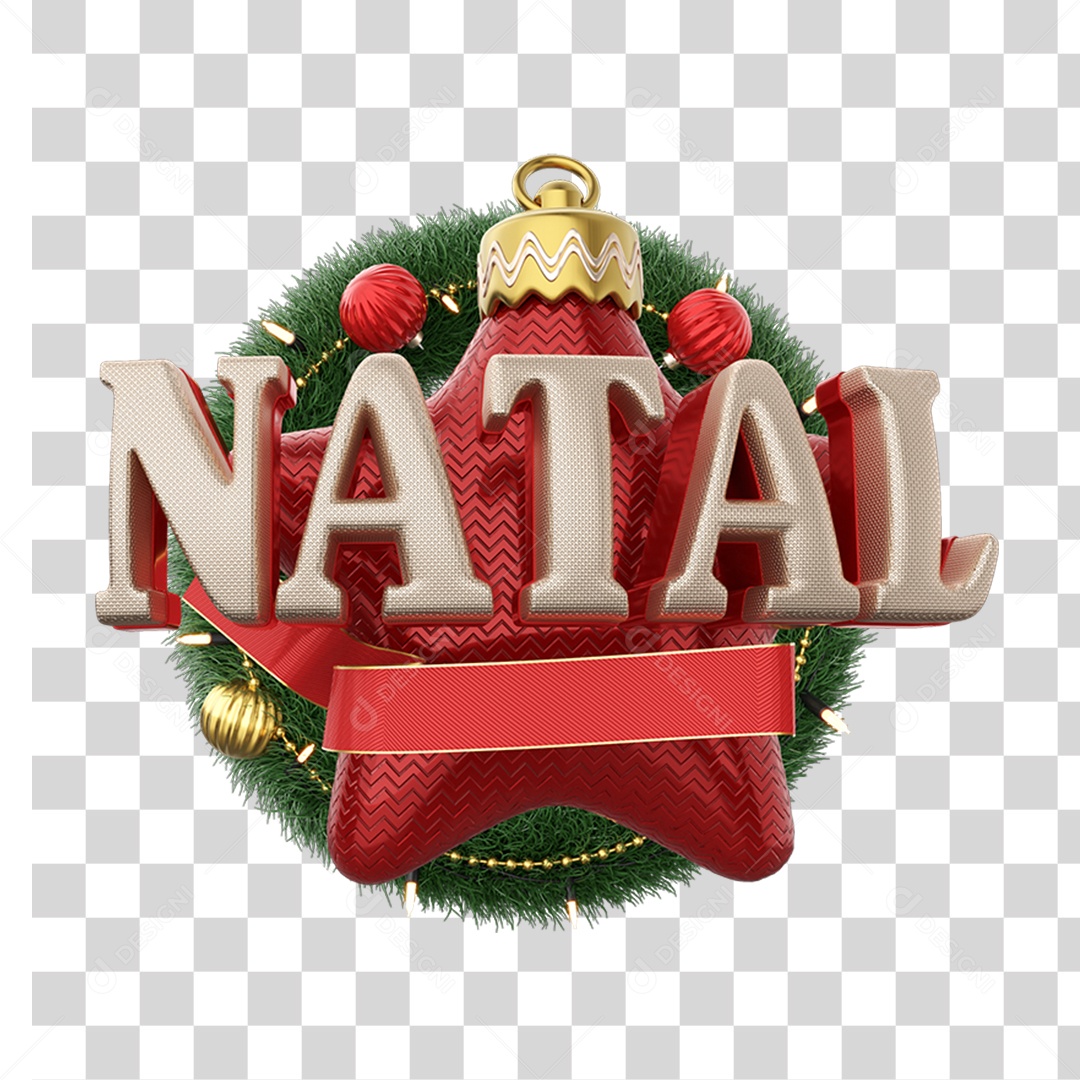 Selo 3D Natal PNG Transparente