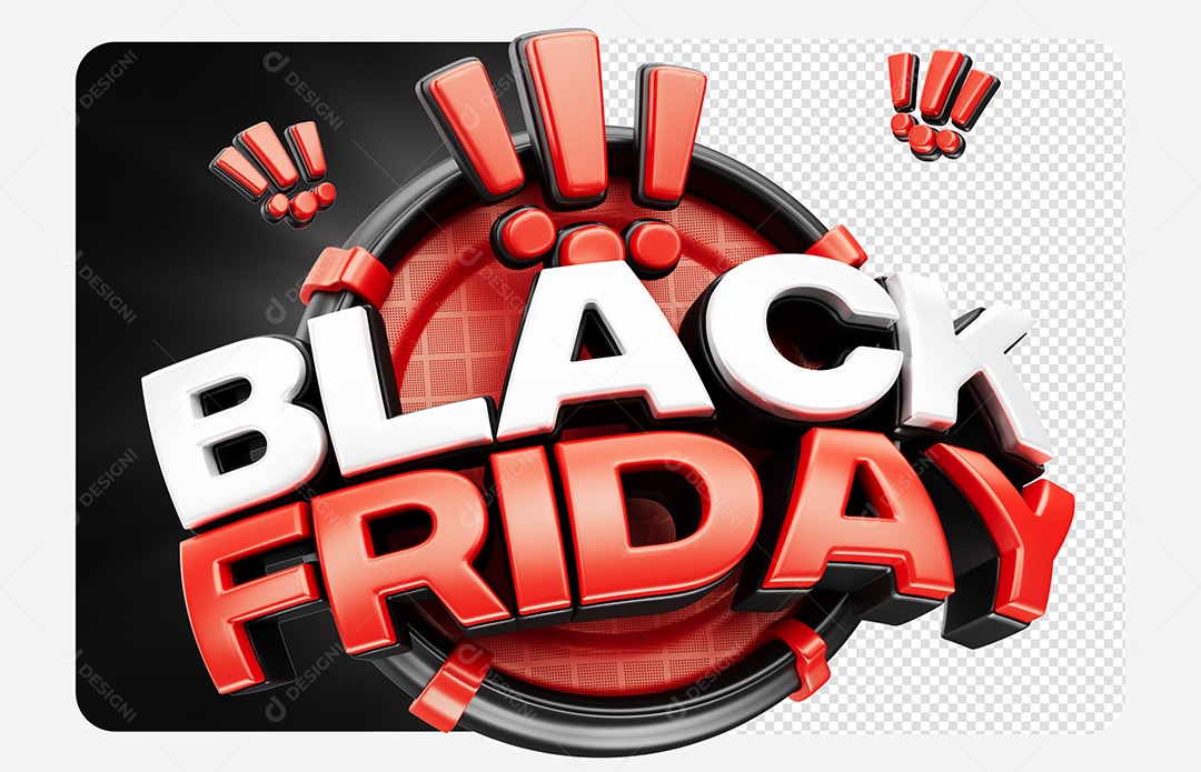 Selo 3D Black Friday para Composição PSD