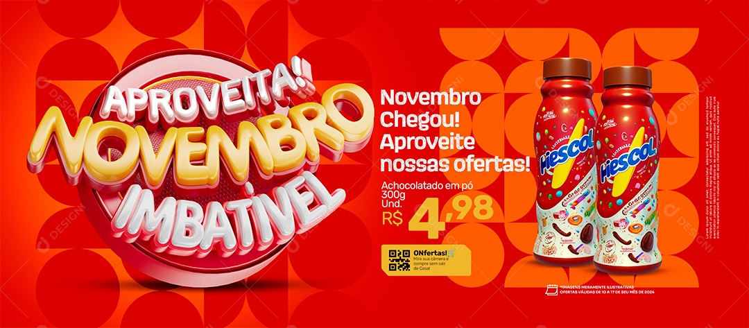 Banner Novembro Imbatível Supermercado Produtos Social Media PSD Editável