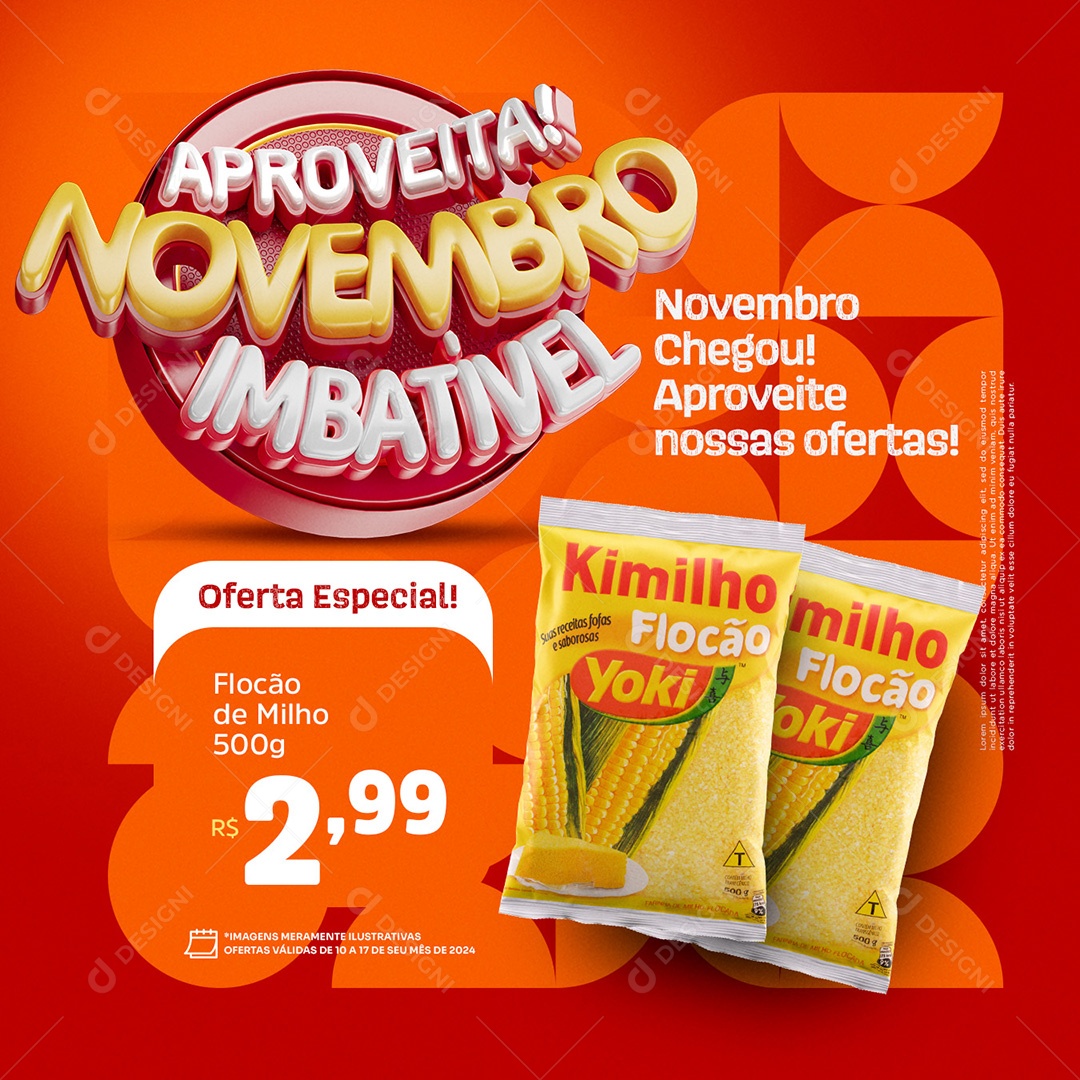 Novembro Imbatível Supermercado Produtos Social Media PSD Editável
