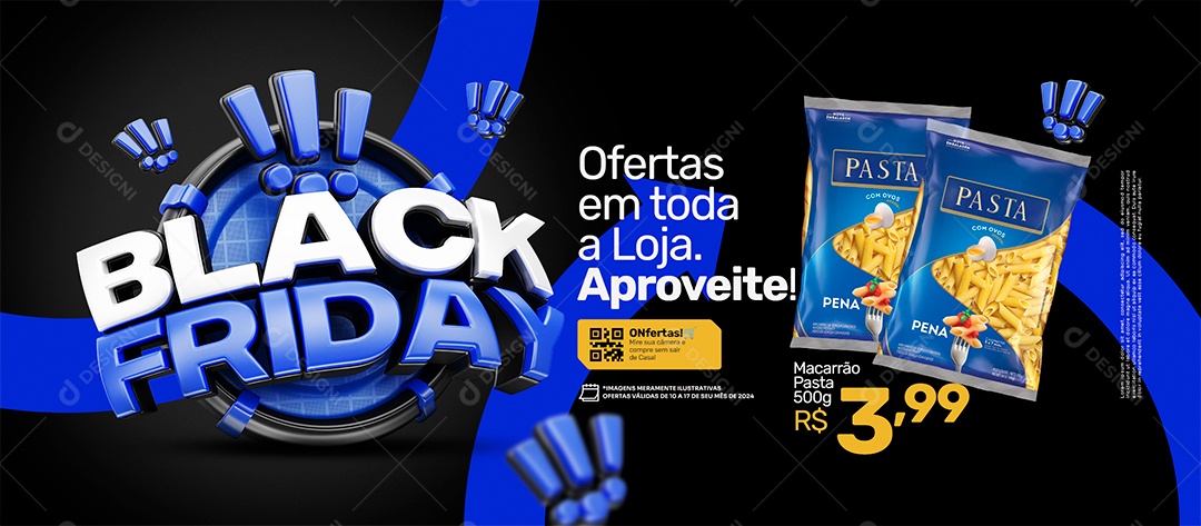 Banner Black Friday Supermercado Produtos Social Media PSD Editável