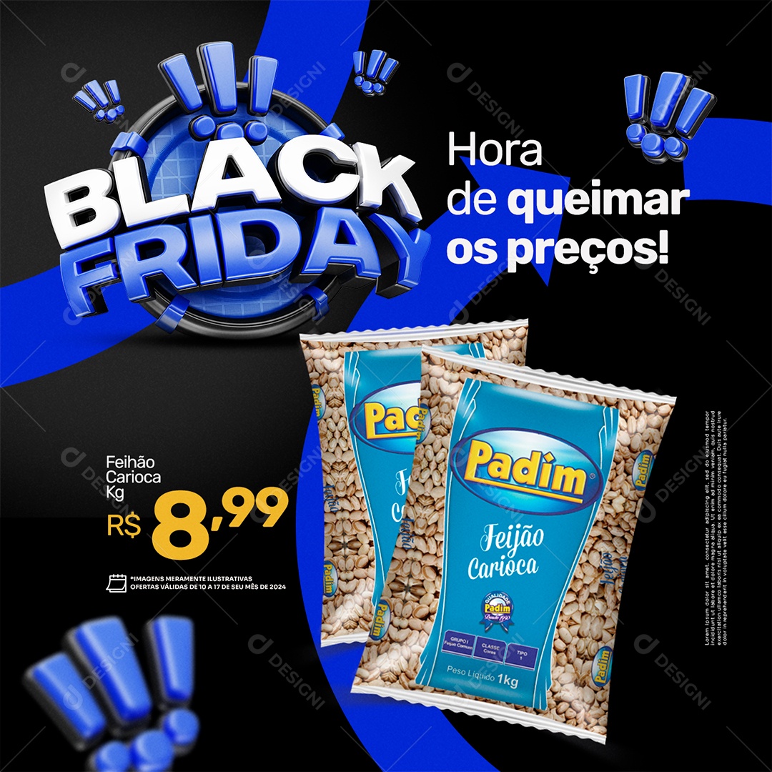 Black Friday Supermercado Produtos Social Media PSD Editável