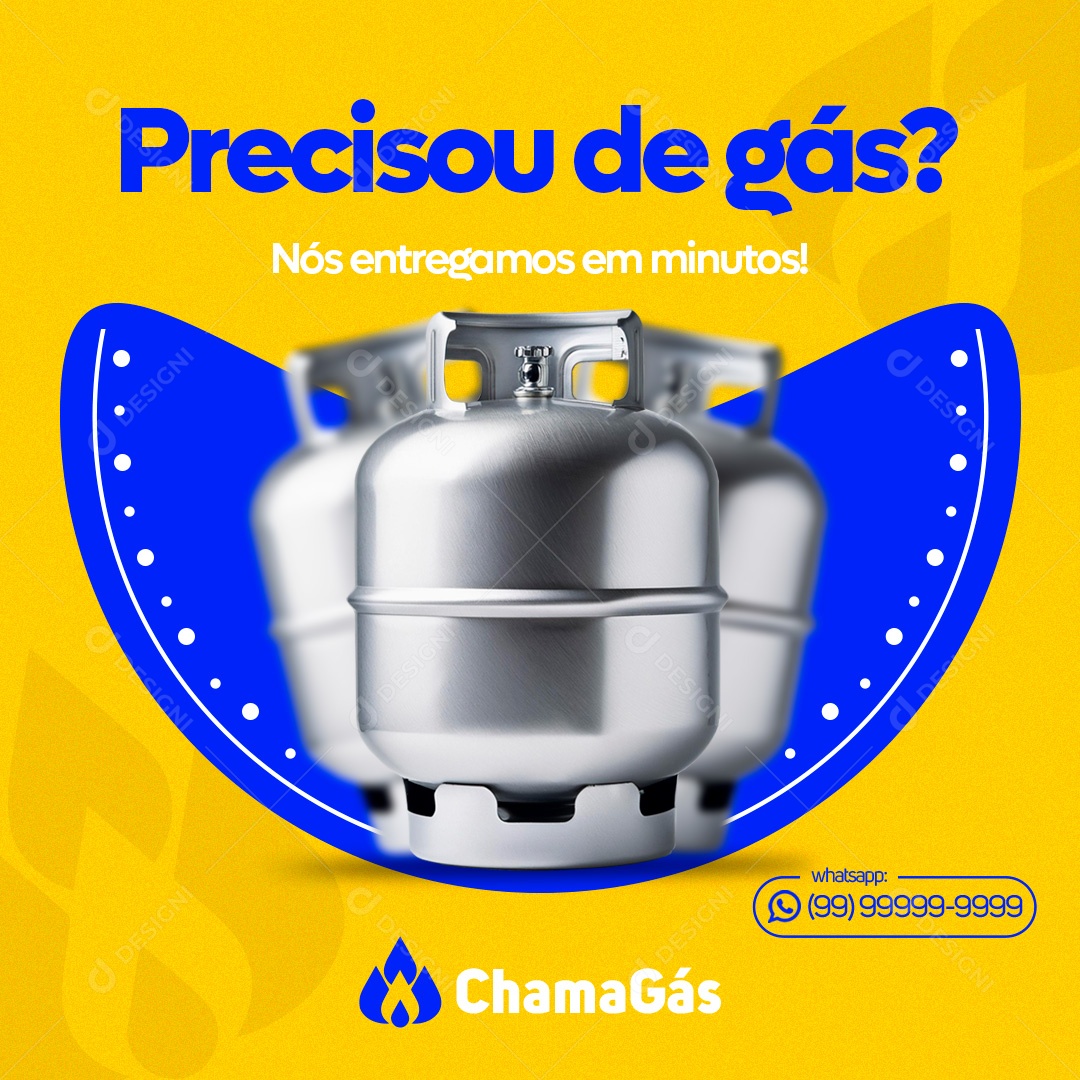 Distribuidora Precisou de Gás Nós Entregamos em Minutos Social Media PSD Editável