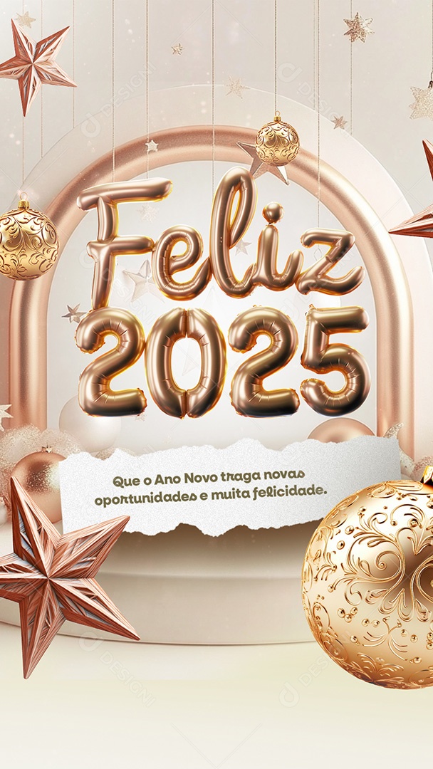 Story Feliz 2025 Que o Ano Novo Traga Novas Oportunidades Social Media PSD Editável