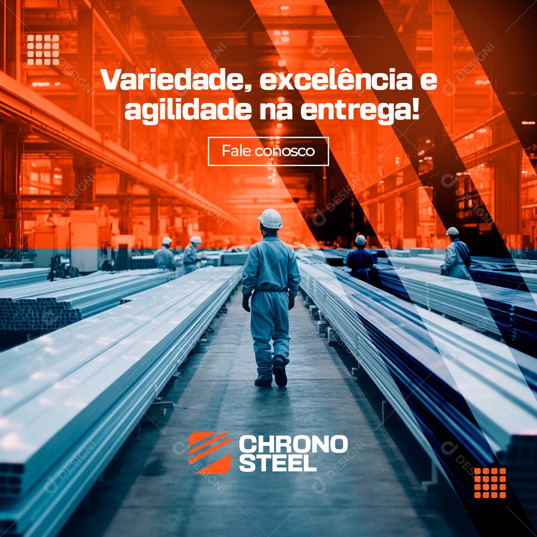 Materiais de Construção Variedade Exelência e Agilidade Social Media PSD Editável