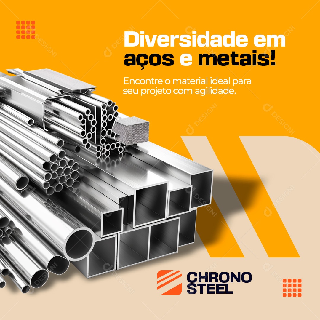 Materiais de Construção Ferragens Aços e Metais Social Media PSD Editável