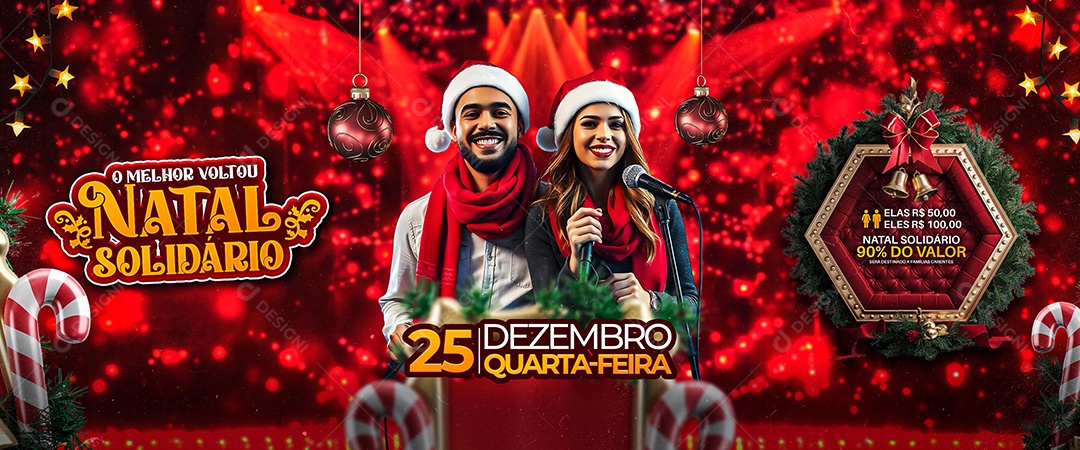 Carrossel Flyer O Melhor Natal Solidário Social Media PSD Editável