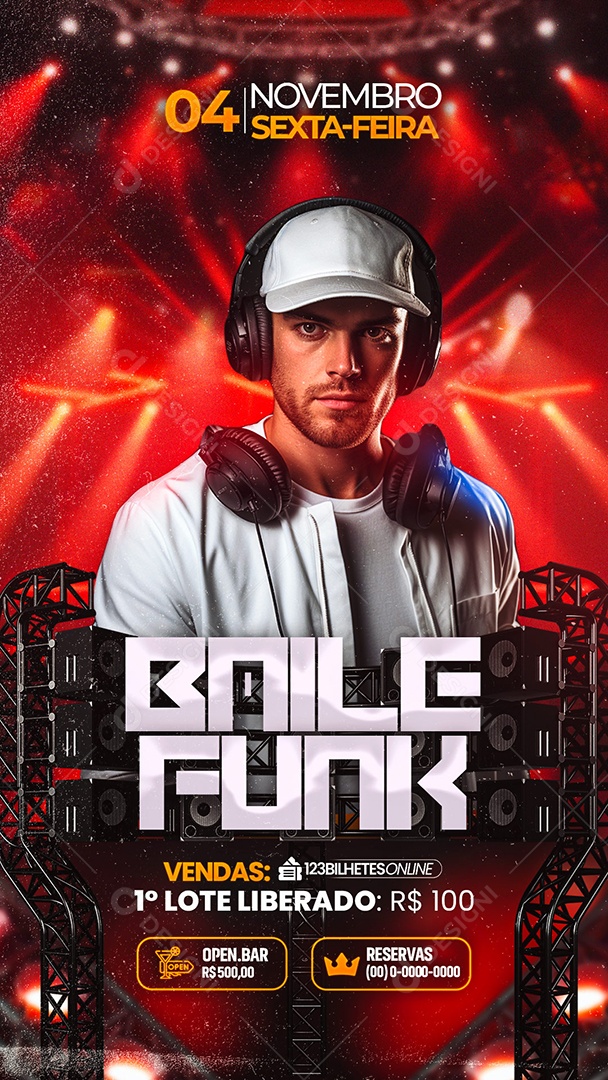 Story Flyer Baile Funk Social Media PSD Editável