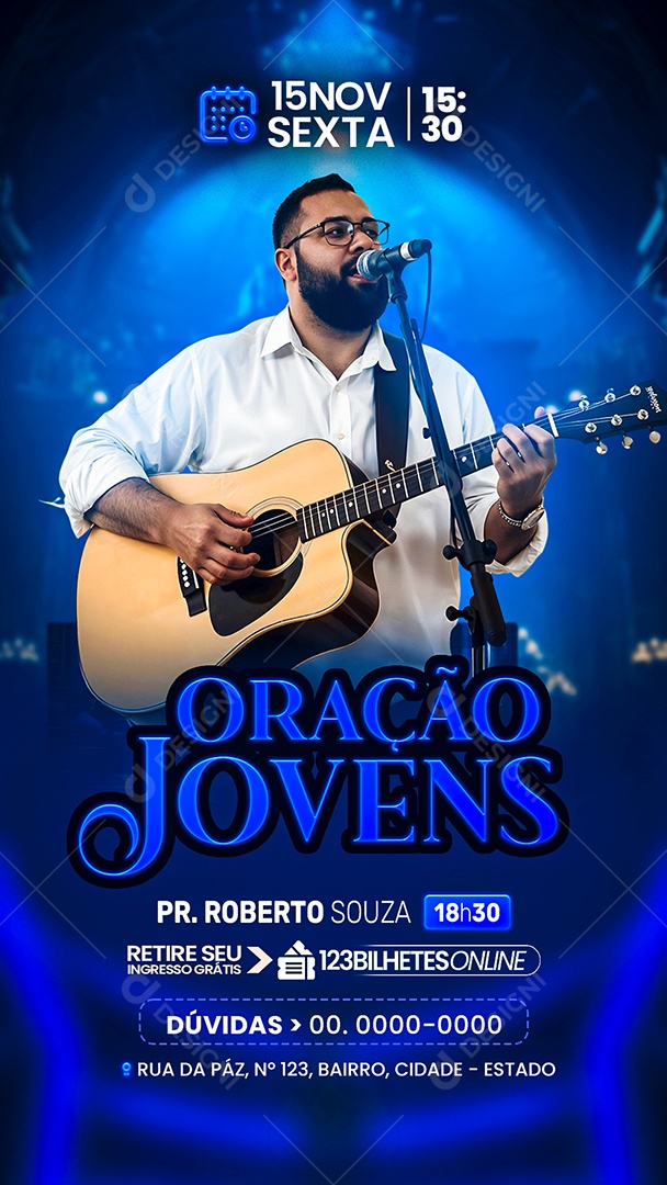 Story Flyer Gospel Oração Jovens Social Media PSD Editável