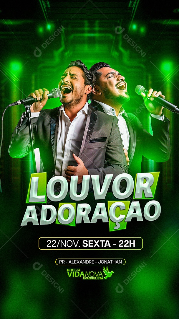 Story Flyer Gospel Louvor Adoração Social Media PSD Editável