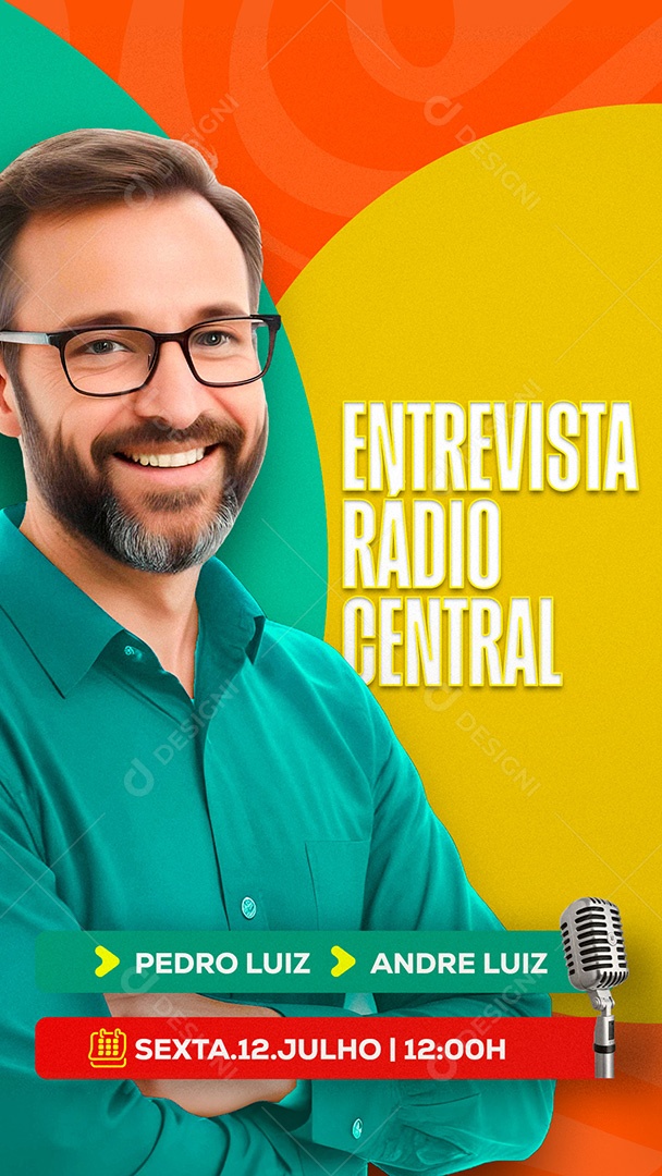 Story Entrevista Rádio Social Media PSD Editável
