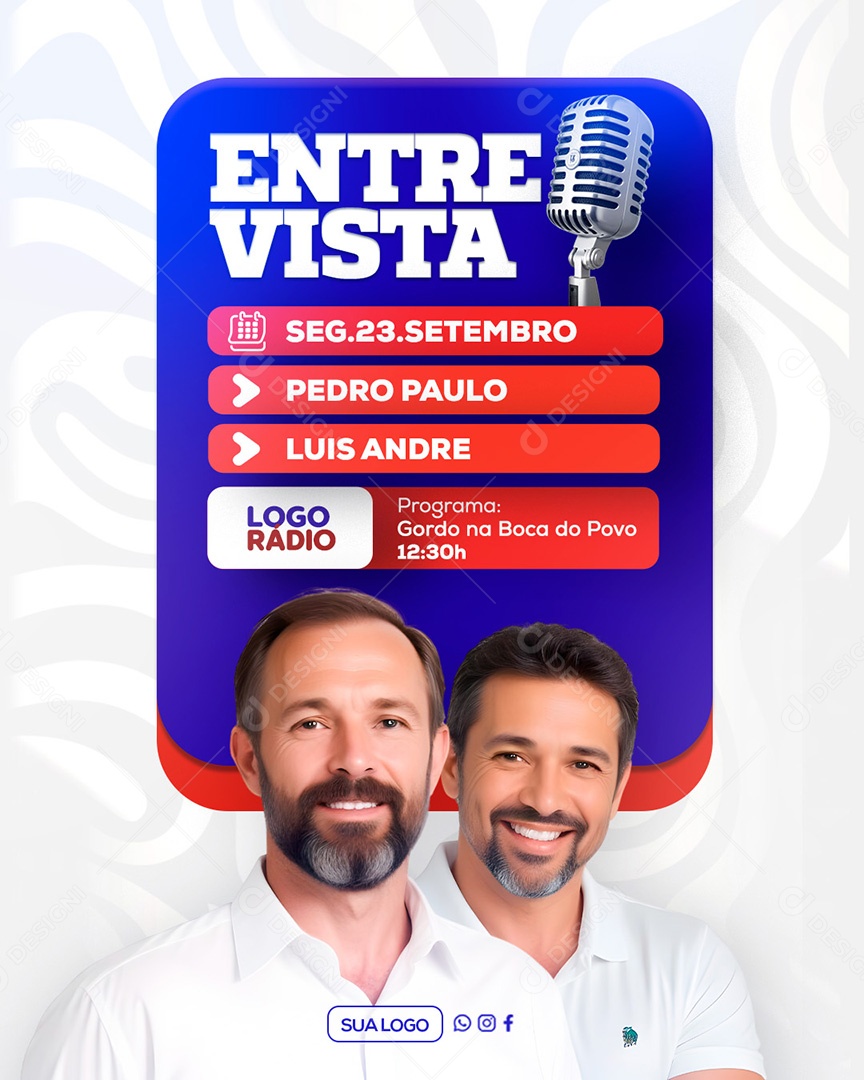 Entrevista Rádio Social Media PSD Editável