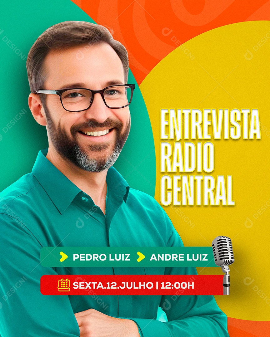 Entrevista Rádio Social Media PSD Editável