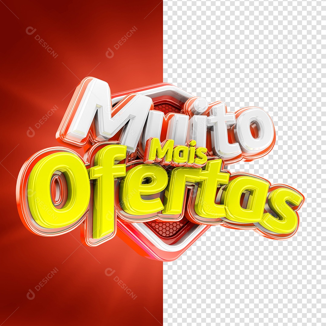 Selo 3D Muito Mais Ofertas para Composição PSD