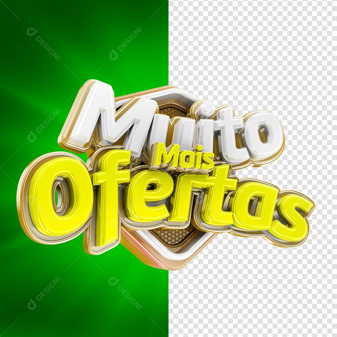 Selo 3D Muito Mais Ofertas para Composição PSD