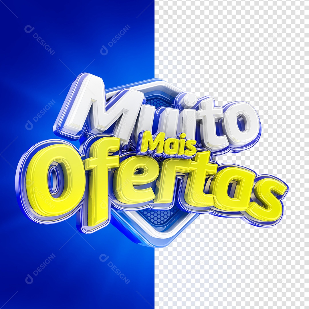Selo 3D Muito Mais Ofertas para Composição PSD
