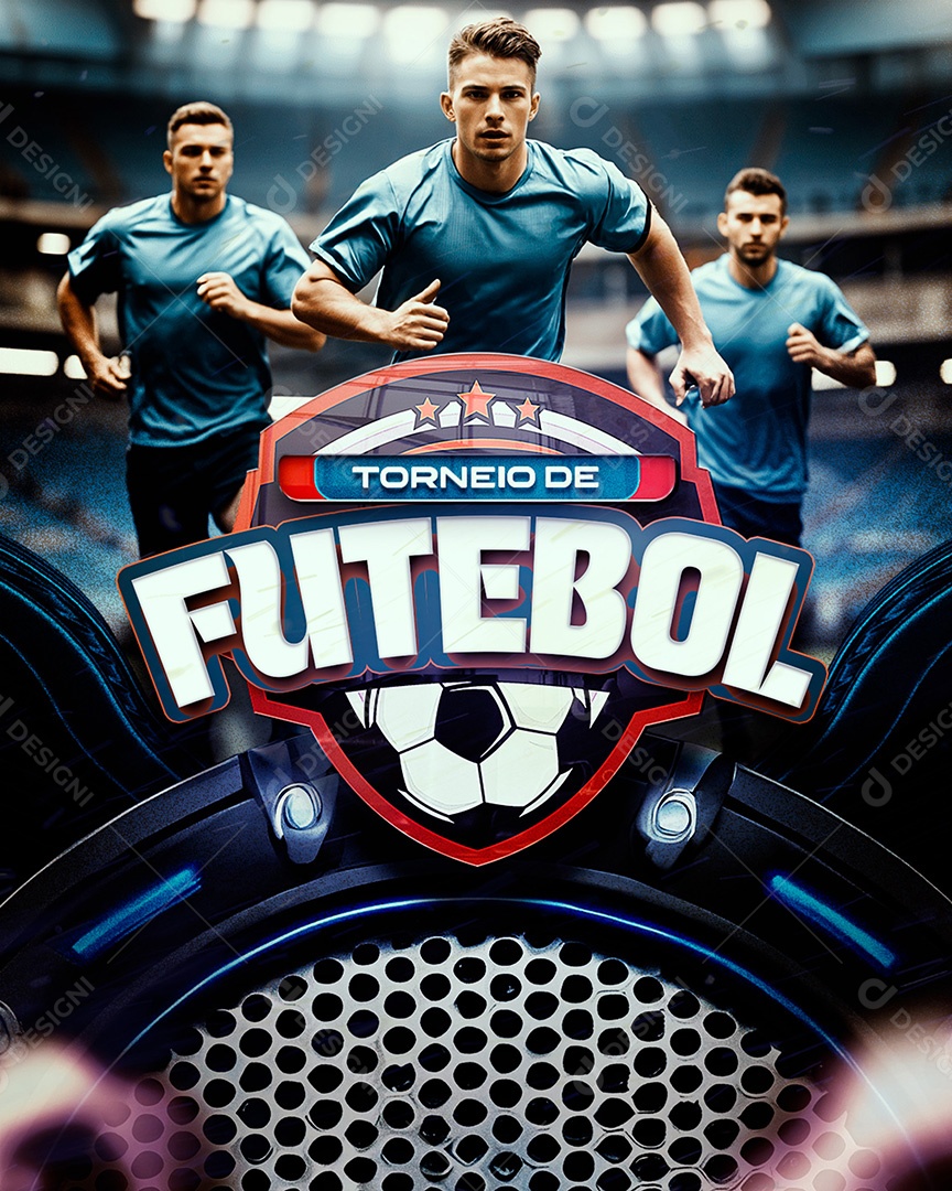 Flyer Toneio de Futebol Social Media PSD Editável