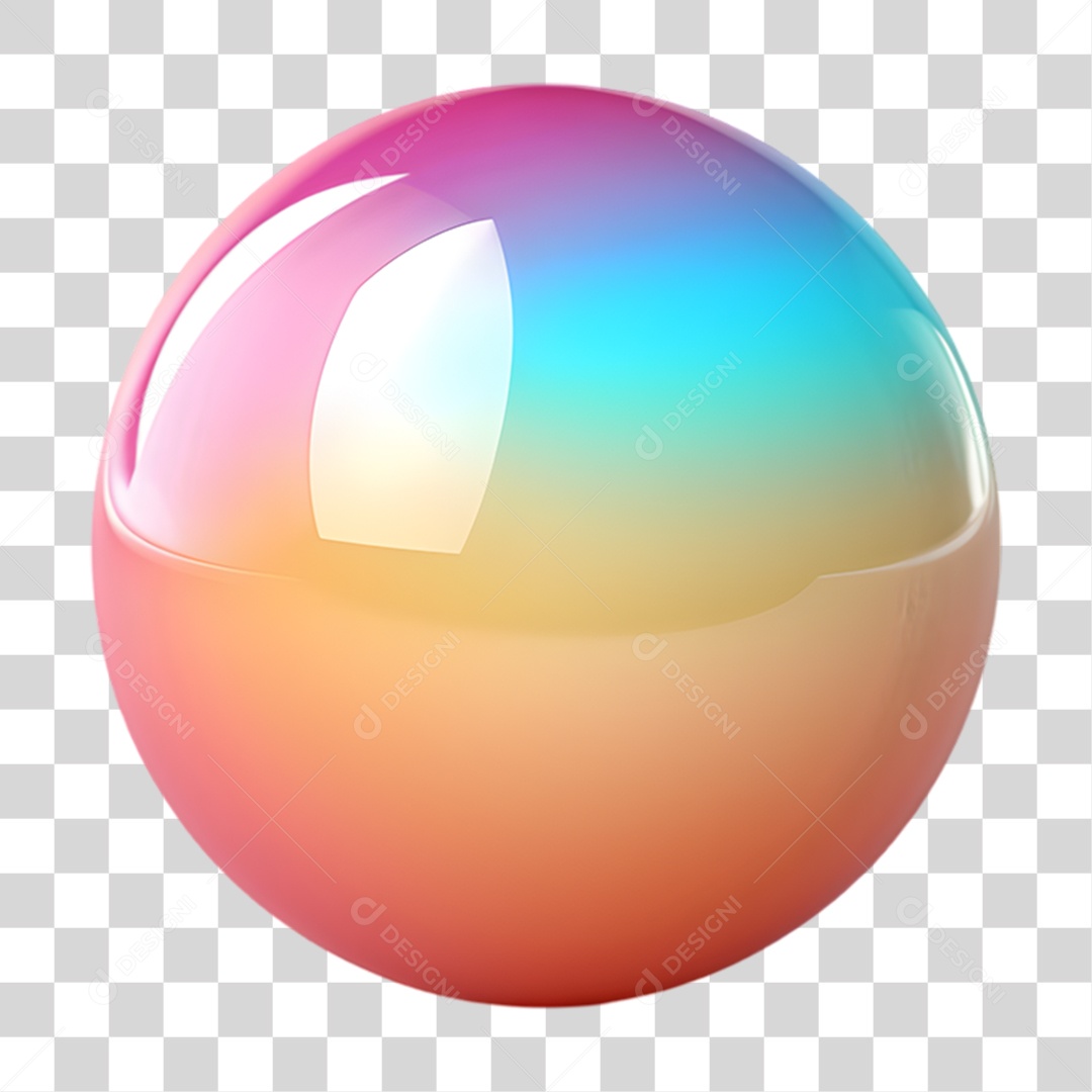 Elemento 3D Bola Colorida PNG Transparente