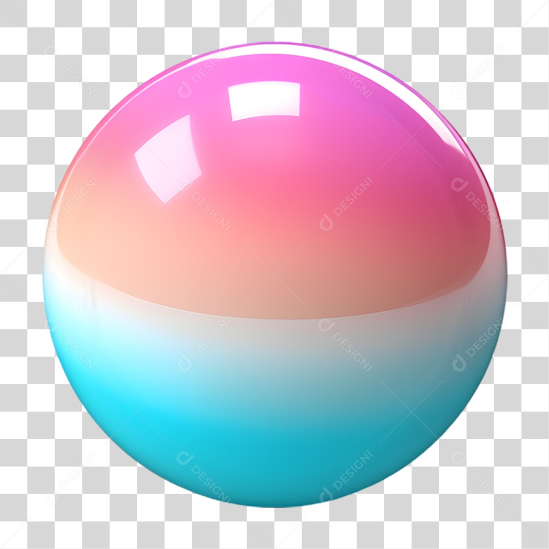 Elemento 3D Bola Colorida PNG Transparente