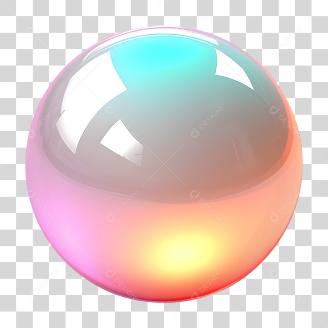 Elemento 3D Bola Colorida PNG Transparente