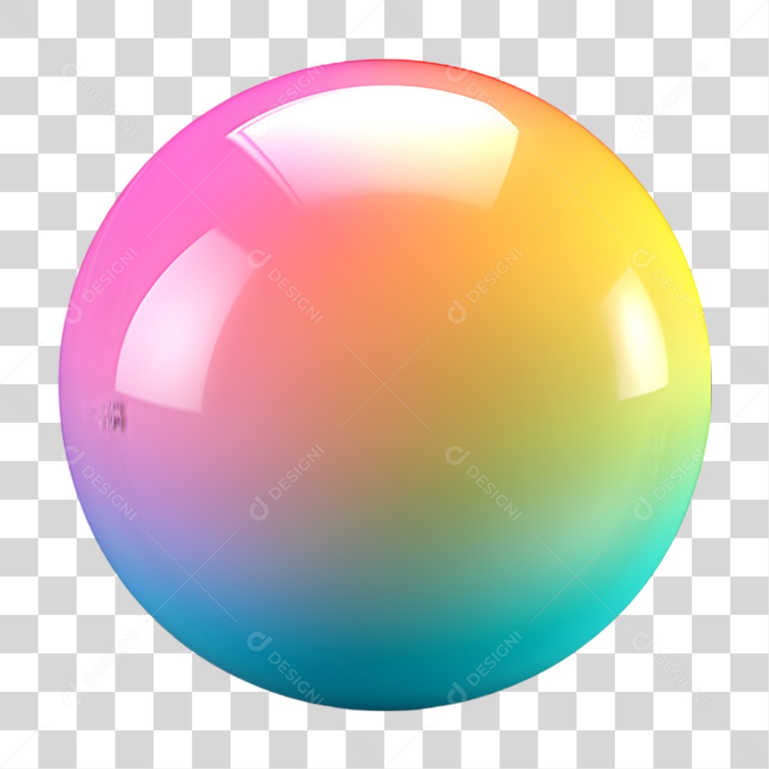 Elemento 3D Bola Colorida PNG Transparente