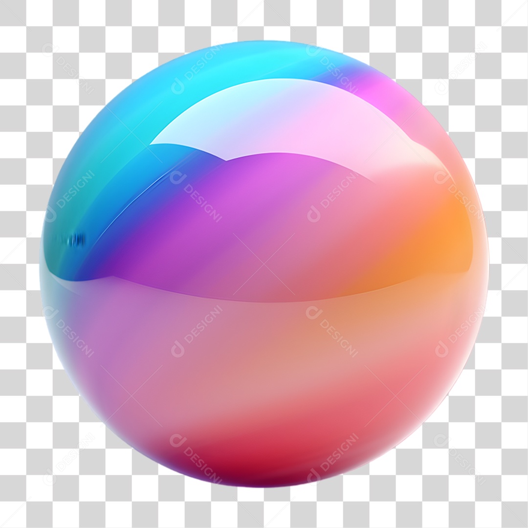 Elemento 3D Bola Colorida PNG Transparente